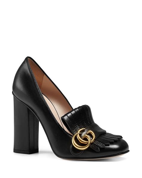 gucci marmont mid heel loafers